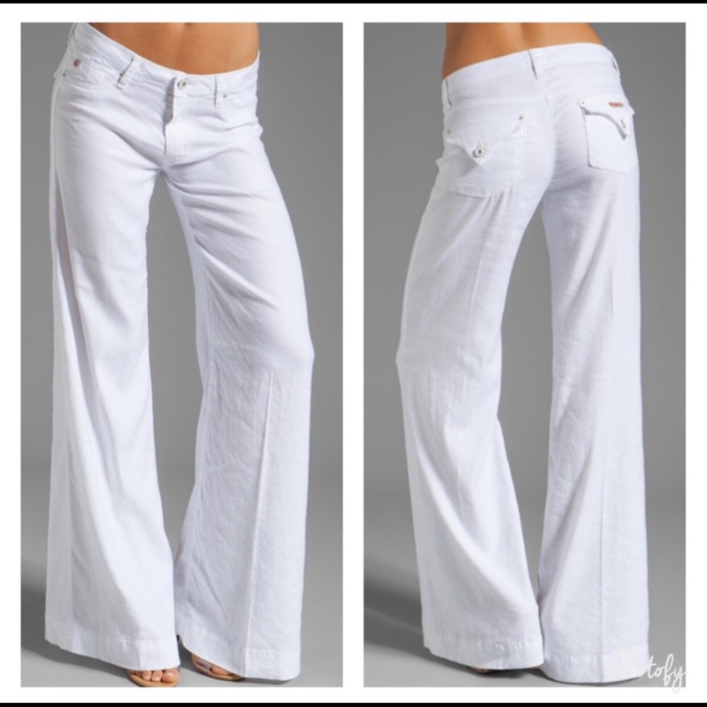 Hudson White Wide Leg Gwen Jean, size 28